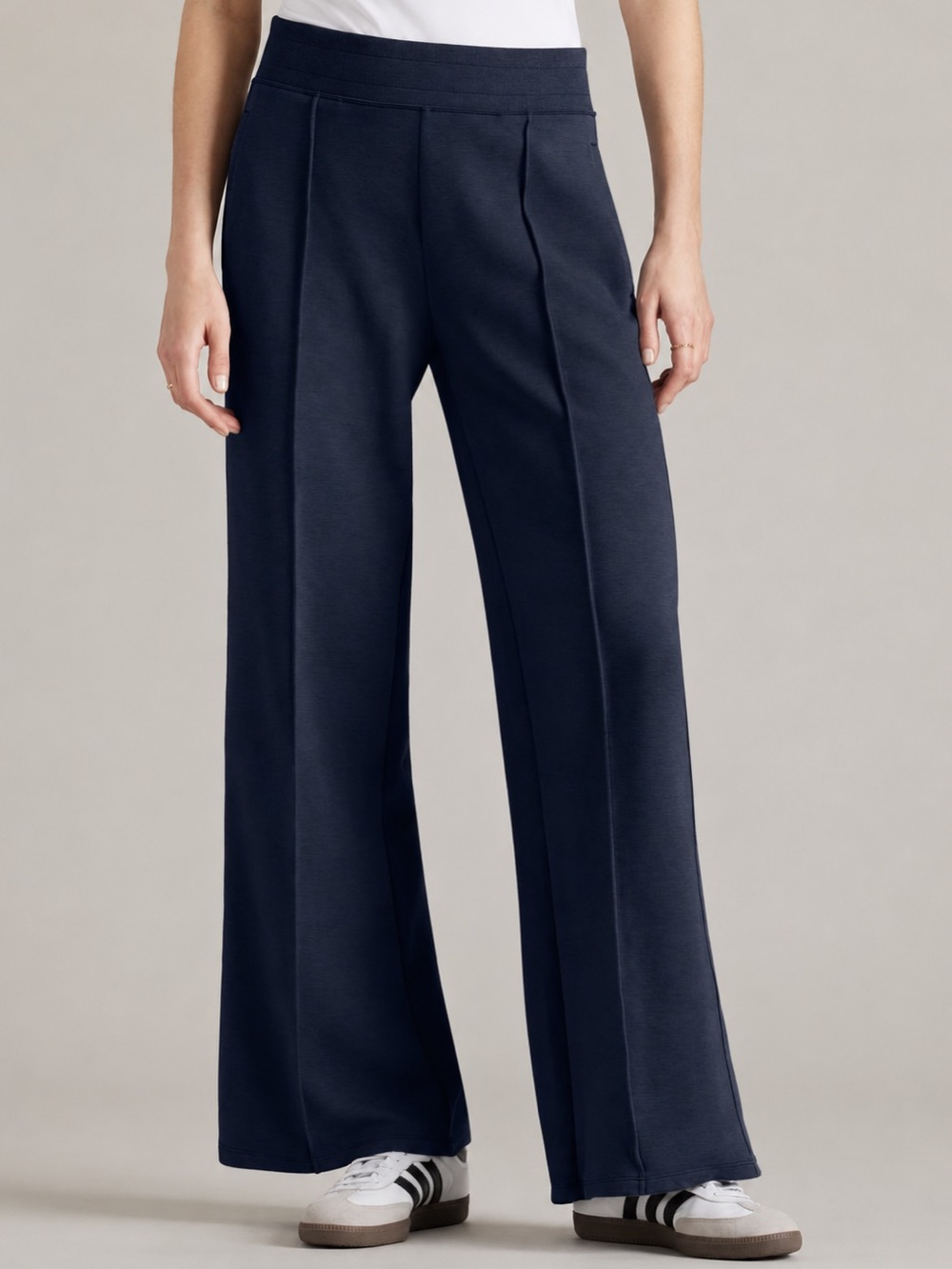 Rhône DreamGlow High Rise Wide Leg Trousers Navy Blue Size Large